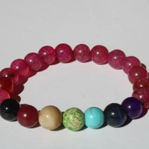 Pulseira 7 Chakras Quartzo de Cereja