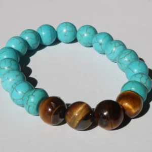 Pulseira Turquesa e Olho de Tigre