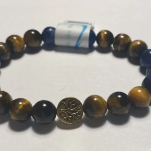 Pulseira Olho de Tigre e Lapis Lazuli