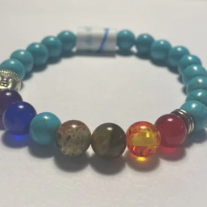 Pulseira 7 Chakras em Turquesa