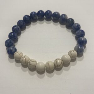 Pulseira em Sodalite e Howlite