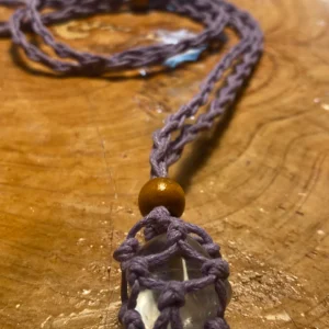 Colar Macramé Quartzo Cristal