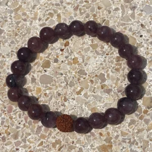 Pulseira Ametista com Rudraksha