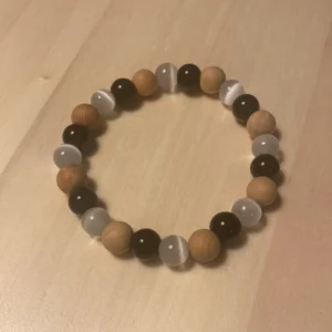 Pulseira Pau Santo Turmalina e Selenite