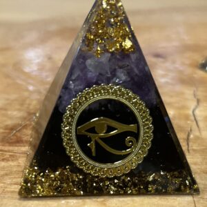 Orgonite Pirâmide de Ametista e Turmalina - Olho de Horus